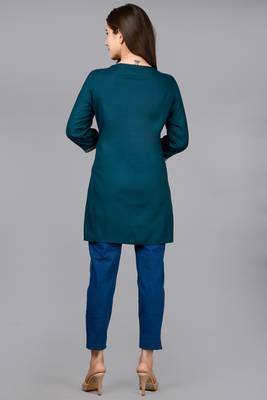 Aurish Bottle Green Short Kurta Tunic 2