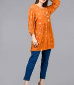 Aurish Yellow Cotton Crepe Tunic Top