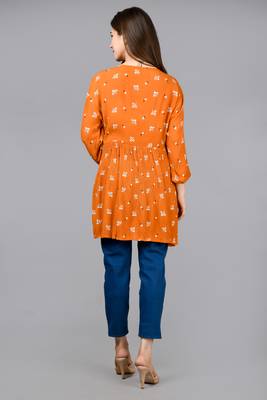 Aurish Yellow Cotton Crepe Tunic Top 2