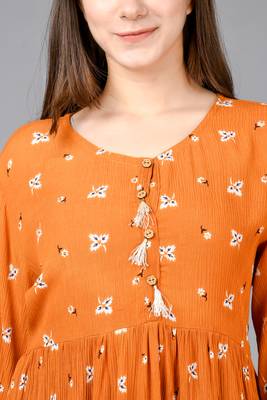 Aurish Yellow Cotton Crepe Tunic Top 5