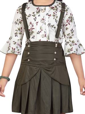 White plain blended cotton girls-top-bottom 5