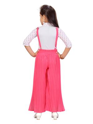 White plain georgette girls-top-bottom 4