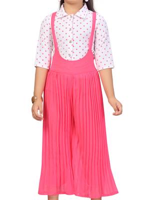 White plain georgette girls-top-bottom 5