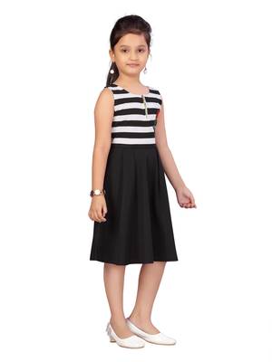 Black plain nylon kids-frocks 2