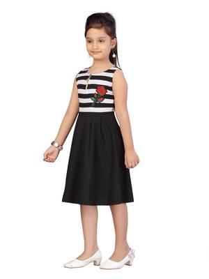 Black plain nylon kids-frocks 3