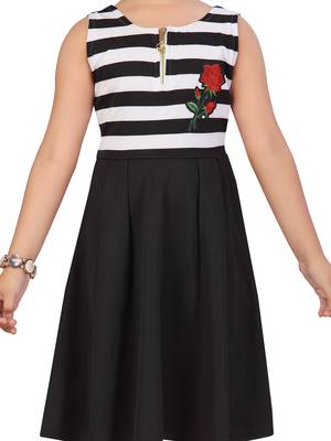 Black plain nylon kids-frocks 5