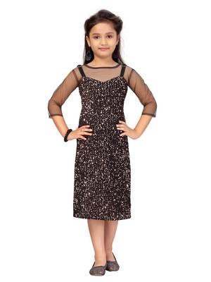 Orange hand woven velvet kids-frocks 1
