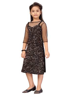 Orange hand woven velvet kids-frocks 3