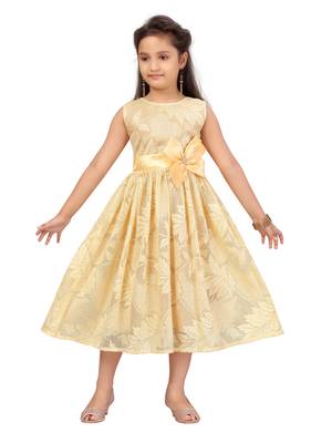 Fawn plain nylon kids-frocks 1