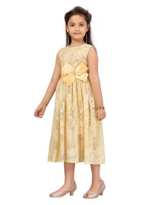 Fawn plain nylon kids-frocks 3