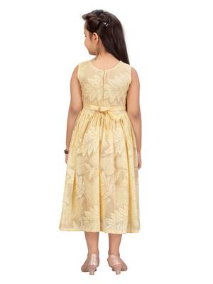 Fawn plain nylon kids-frocks 4