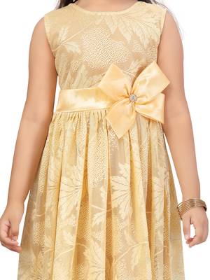 Fawn plain nylon kids-frocks 5