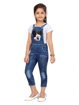 White plain blended cotton girls-top-bottom 1