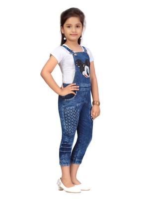 White plain blended cotton girls-top-bottom 5
