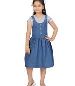 White plain cotton girls-top-bottom