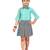 Turquoise plain pure georgette girls-top-bottom