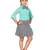 Turquoise plain pure georgette girls-top-bottom