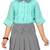Turquoise plain pure georgette girls-top-bottom
