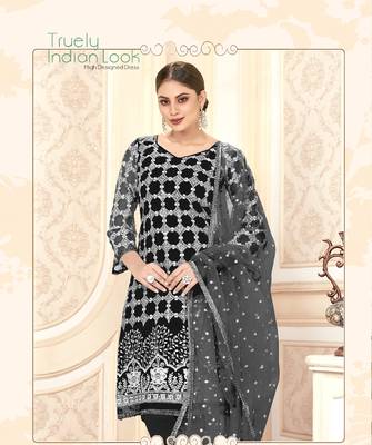 Black embroidered net salwar 2