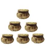 Shoptory India Embroidered Decorative Box for wedding Cum Bangle Box, Shagun Gift Packing Potli Beige, Pack of 6