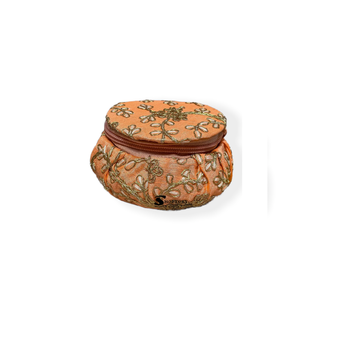 Shoptory India Embroidered Decorative Box for wedding Cum Bangle Box, Shagun Gift Packing Potli Peach, Pack of 2 2