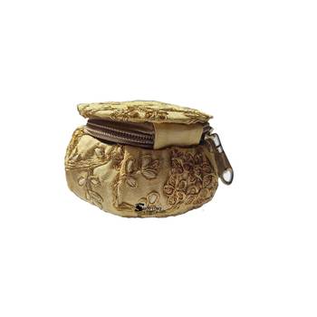 Shoptory India Embroidered Decorative Box for wedding Cum Bangle Box, Shagun Gift Packing Potli Beige, Pack of 6 5