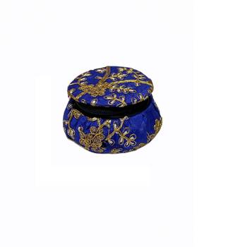 Shoptory India Embroidered Decorative Box for wedding Cum Bangle Box, Shagun Gift Packing Potli Blue, Pack of 2 2