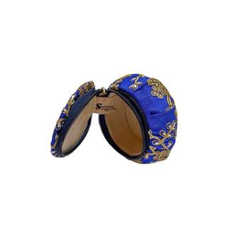 Shoptory India Embroidered Decorative Box for wedding Cum Bangle Box, Shagun Gift Packing Potli Blue, Pack of 2 4