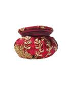 Shoptory India Embroidered Decorative Box for wedding Cum Bangle Box, Shagun Gift Packing Potli Maroon