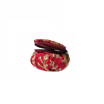 Shoptory India Embroidered Decorative Box for wedding Cum Bangle Box, Shagun Gift Packing Potli Maroon 4