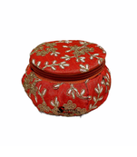 Shoptory India Embroidered Decorative Box for wedding Cum Bangle Box Shagun Gift Packing Box Potli Orange