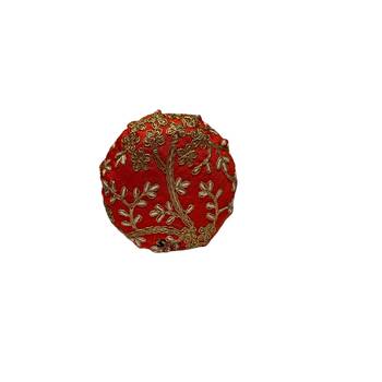 Shoptory India Embroidered Decorative Box for wedding Cum Bangle Box Shagun Gift Packing Box Potli Orange 5