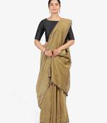 Gold woven khadi saree with blouse