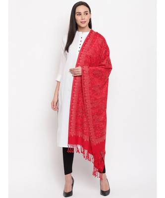 RED Women Woven Liva Design Stole 1