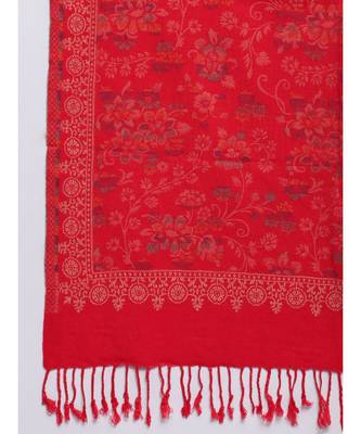 RED Women Woven Liva Design Stole 2