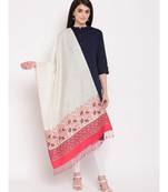 white off-white  Viscose Wool Blend Women woven Casual Onesize Stole