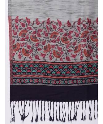 GREY Grey Viscose Wool Blend Women woven Casual Onesize Stole 3