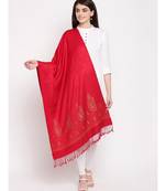 RED Red Viscose Wool Blend Women woven Casual Onesize Stole