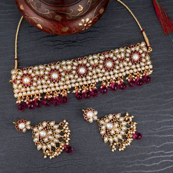 Maroon pearl necklace-sets 1