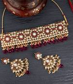 Maroon pearl necklace-sets