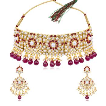 Maroon pearl necklace-sets 2