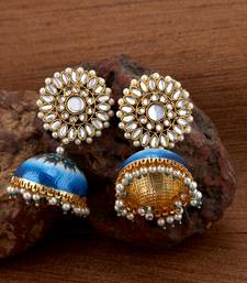 Blue pearl earrings