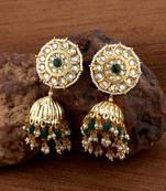 Green pearl earrings