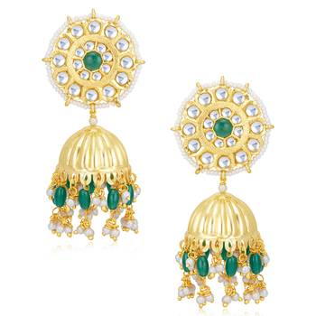 Green pearl earrings 2