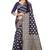 Navy blue woven art silk saree with blouse