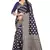 Navy blue woven art silk saree with blouse