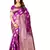 Pink woven art silk saree with blouse