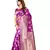 Pink woven art silk saree with blouse