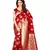 Red woven art silk saree with blouse