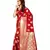 Red woven art silk saree with blouse